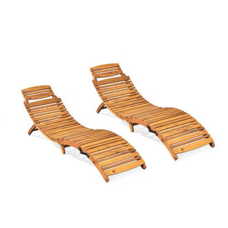 Armond 72.25" Long Acacia Chaise Lounge Set Frame Color: Natural (SINGLE)