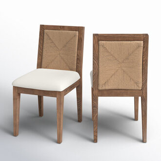 Emerystone Woven Dining Chair Frame Color: Walnut