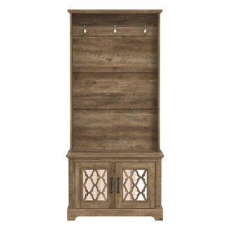 Chessani Hall Tree with Bench and Shoe Storage Color: Oak