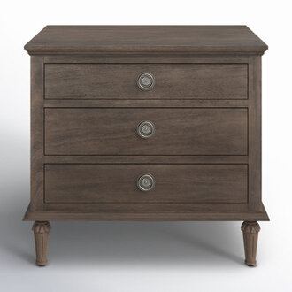 Hubbard 3 - Drawer Nightstand Color: Ash Brown