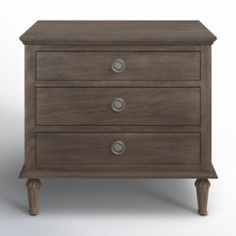 Hubbard 3 - Drawer Nightstand Color: Ash Brown