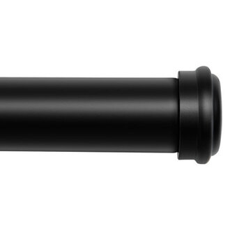Aresha 1" Dia. Curtain Rods Adjustable Length Single Curtain Rod Black for Ceiling/Wall Mounting Size: 16" - 28"