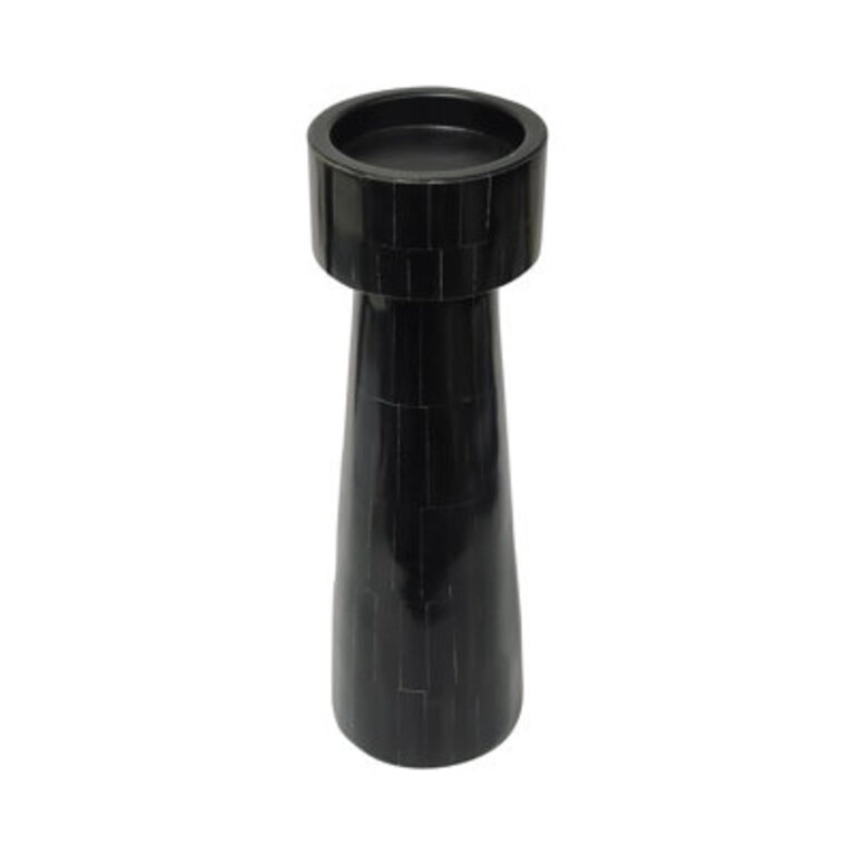 Polyresin Tabletop Pillar Color: Black, Size: 12" H x 4" W x 4" D