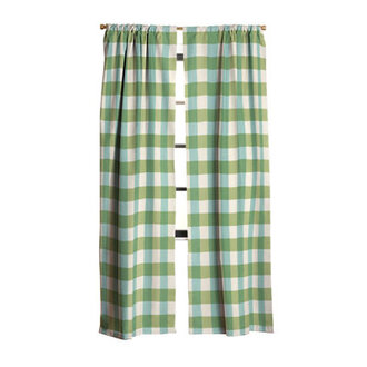 Avenie Fruit Salad Gingham Green Blackout Window Curtian Set of 2 Size per Panel: 50" W x 96" L
