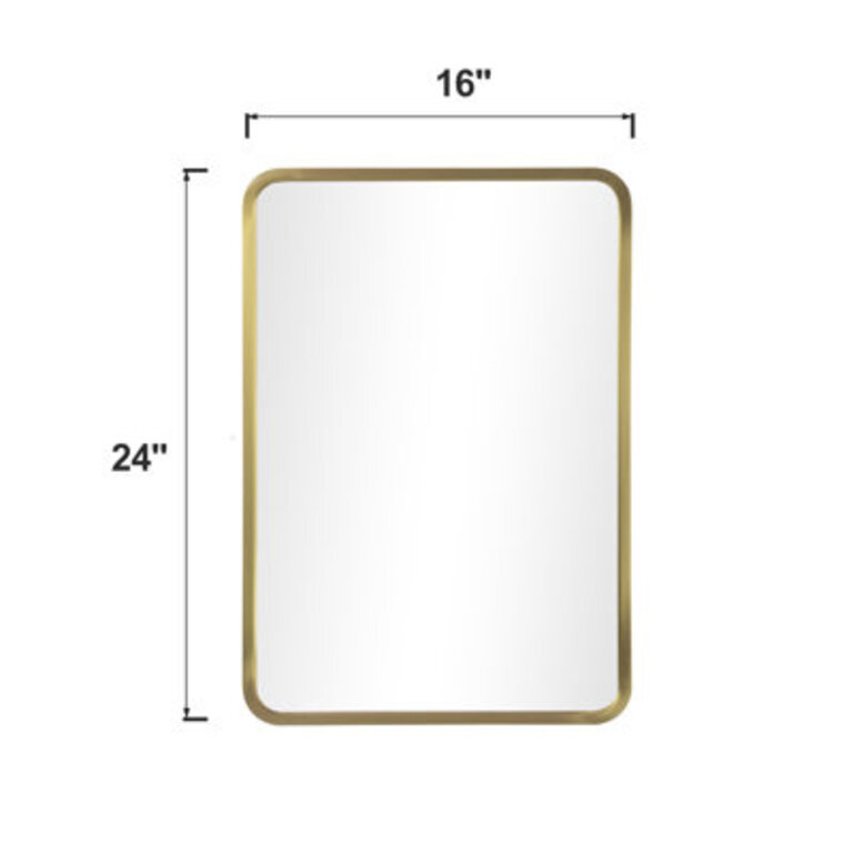Spero Recessed or Surface Mount Framed Bathroom Medicine Cabinet with 2 Adjustable Shelves Finish: Gold