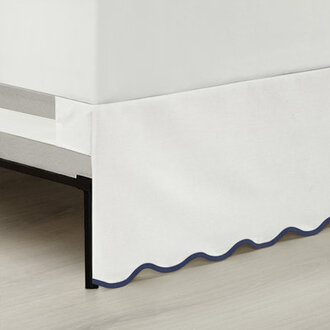 Coastal Chic Scallop Bed Skirt Size: King, Color: Navy