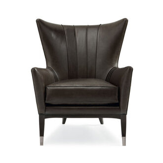 So Welt Done Leather Wingback Chair