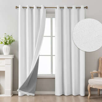 Jimmy Boho Faux Linen 100 Blackout With Liner Grommet Curtain Pair