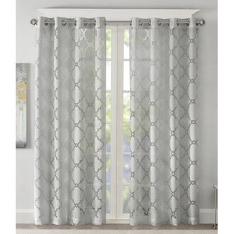 Eden Fretwork Burnout Sheer Single Curtain Panel