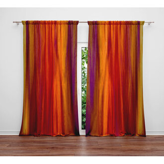 Polyester Semi Sheer Curtain Panel Pair