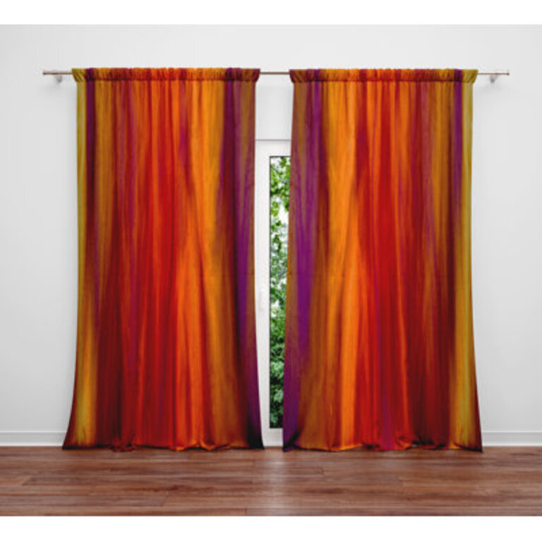 Polyester Semi Sheer Curtain Panel Pair
