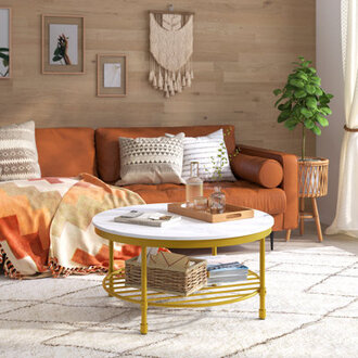 Breyon Nesting 4 Legs Round Coffee Table with Storage