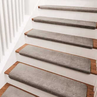 Scarlettrose Plush Bullnose Non-Slip Indoor Stair TreadSet of 14