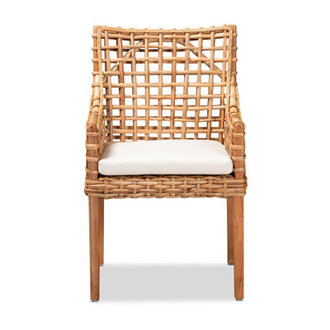 Bernhart Saoka Modern and Contemporary Wood and Rattan Dining Chair
