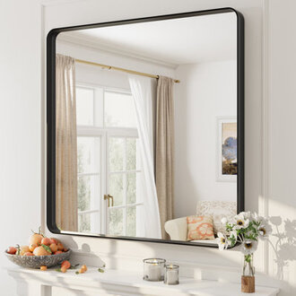 Aevar High-Strength Tempered Glass and Aluminum Alloy Framed French Cleat Mounted Wall Decor Bathroom Vanity Mirror with 5-Year Warranty