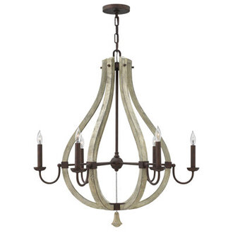 Six-Light Candle-Style Chandelier