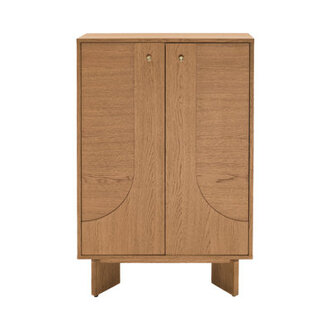 Corrigan Studio Malyun 2 Door USA Oak Wooden Accent Cabinet Storage Elegant Furniture for Home