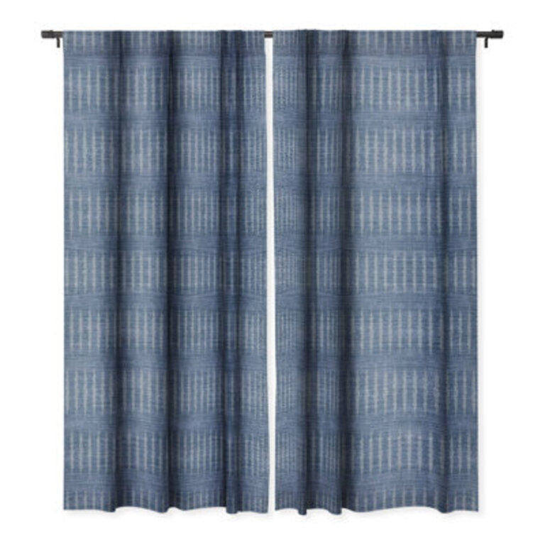 Holli Zollinger Petra Boho Denim 1pc Blackout Window Curtain Panel