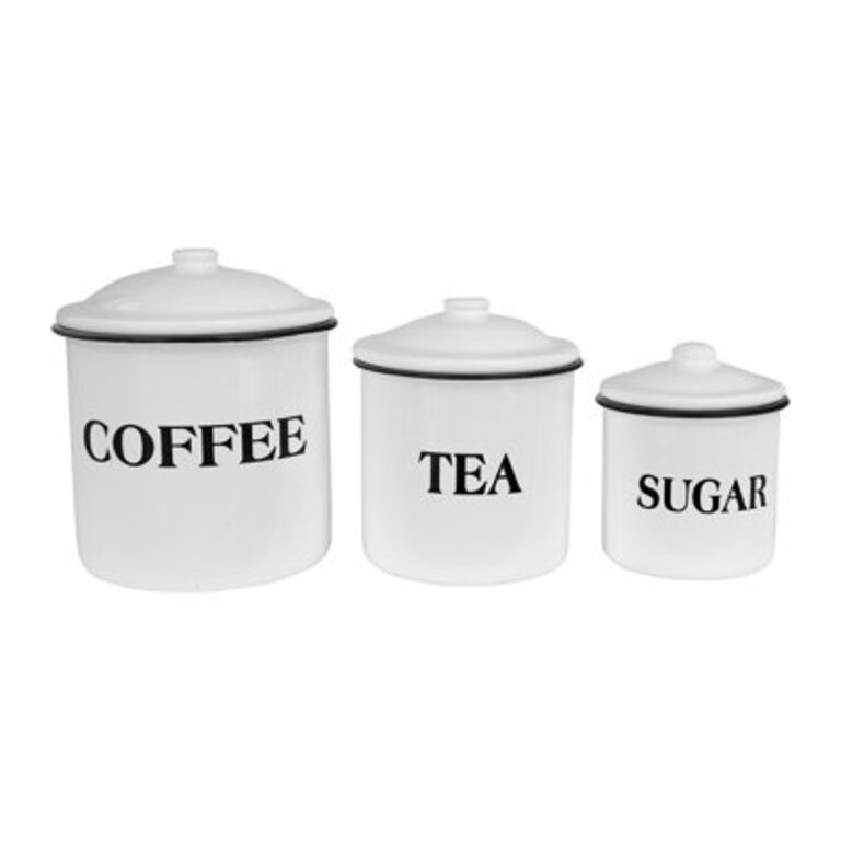 Metal Coffee Tea  Sugar Jar Sets - Set of 3