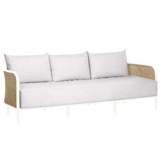 Havana 86 Wide Outdoor Wicker Patio Sofa with Cushions