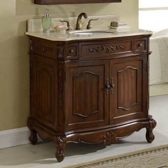 Burnet 36 Single Bathroom Vanity with Marble Top