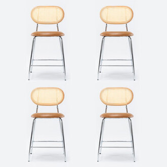 Oglethorpe Upholstered Leather Bar  Counter Stool