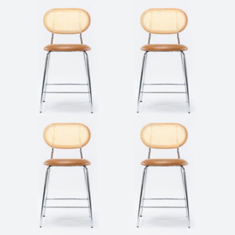 Oglethorpe Upholstered Leather Bar  Counter Stool