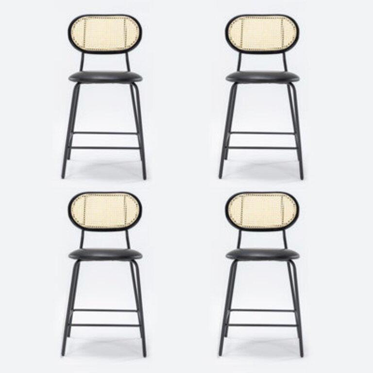 Oglethorpe Upholstered Leather Bar  Counter Stool