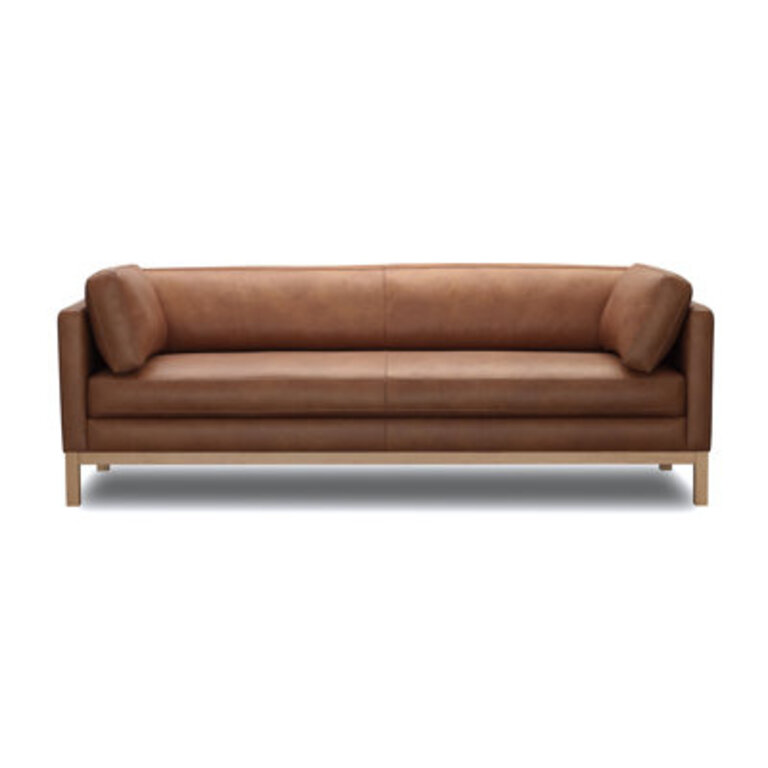 Nels 815 Genuine Leather Square Arm Sofa