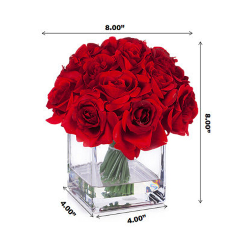 Fabric Rose Arrangement in Vase