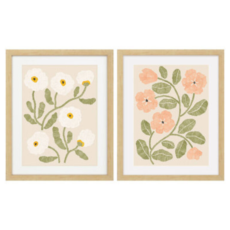 Embroidery Florals B  2 - Pieces