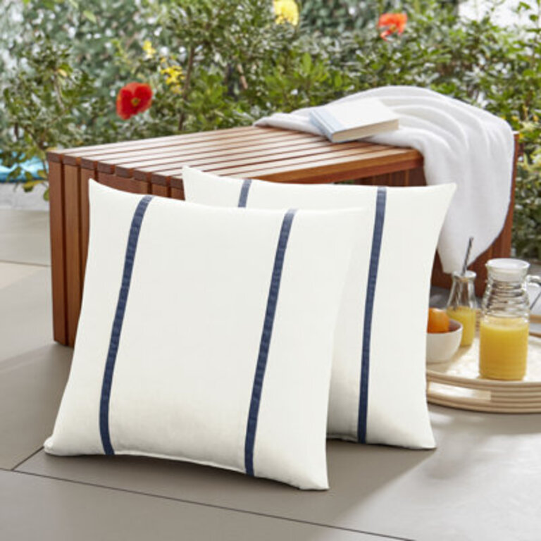 Sansa Striped IndoorOutdoor Reversible Throw Pillow