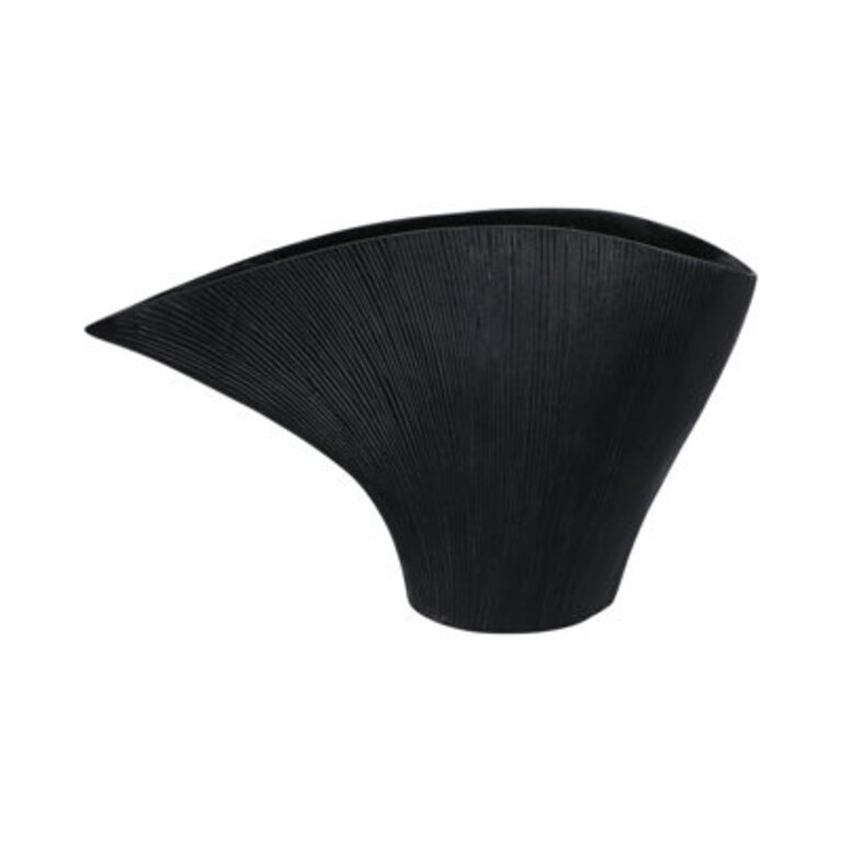 Karly Modern Aluminum Metal Vase with Sculptural Design and Textured Finish for Home Decor