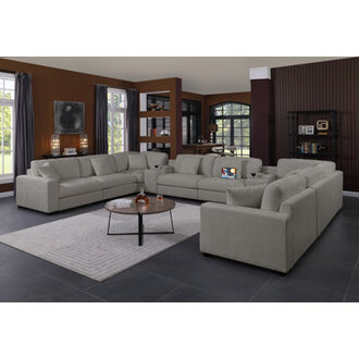 Modern Upholstered Cloud Modular Corner Sectional Sofa With Two Consoles