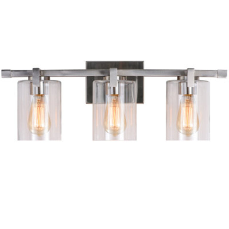 Nester 24 in 3-Light Modern Dimmable Vanity Light with Clear Glass Shade