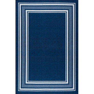 Quinnipack Dark Blue Non-Slip Area Rug