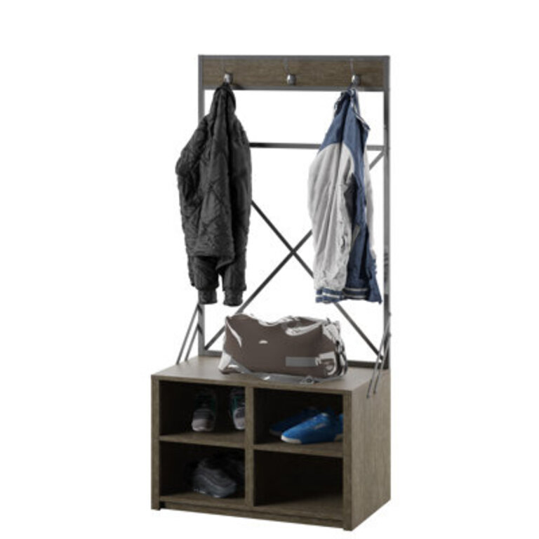 Canvar Hall Tree 30 Wide with Bench and Shoe Storage