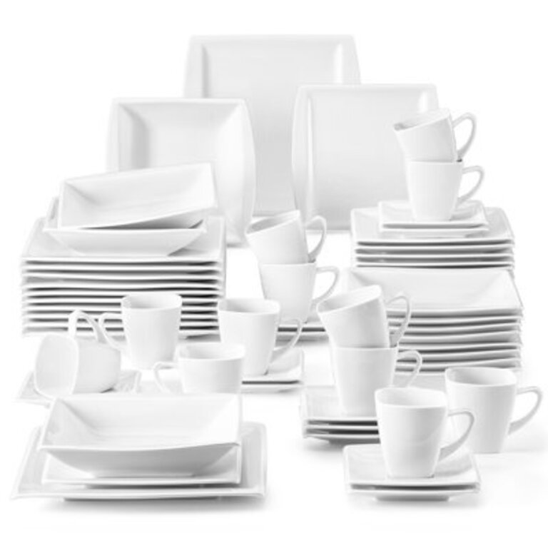 Brunetti 60 Piece Porcelain China Dinnerware Set - Service for 12