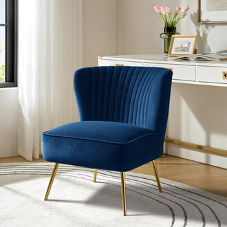 Euclid Velvet Accent Chair with Metal Legs