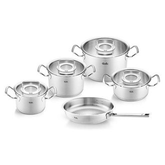 Fissler Original-Profi Collection Stainless Steel 9-Piece Cookware Set with Glass Lids