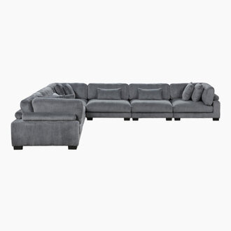 Brinsley 6 Piece 180 Modern Corduroy Track Arm Modular Sectional Sofa