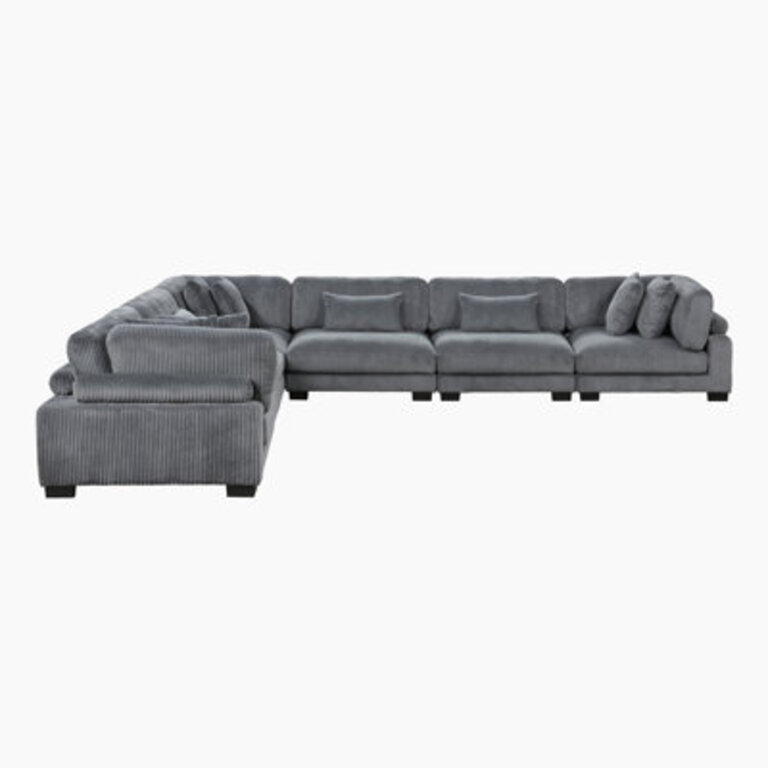 Brinsley 6 Piece 180 Modern Corduroy Track Arm Modular Sectional Sofa