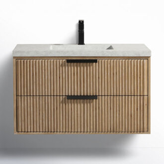 Anelie 36 Single Bathroom Vanity with Concrete Top