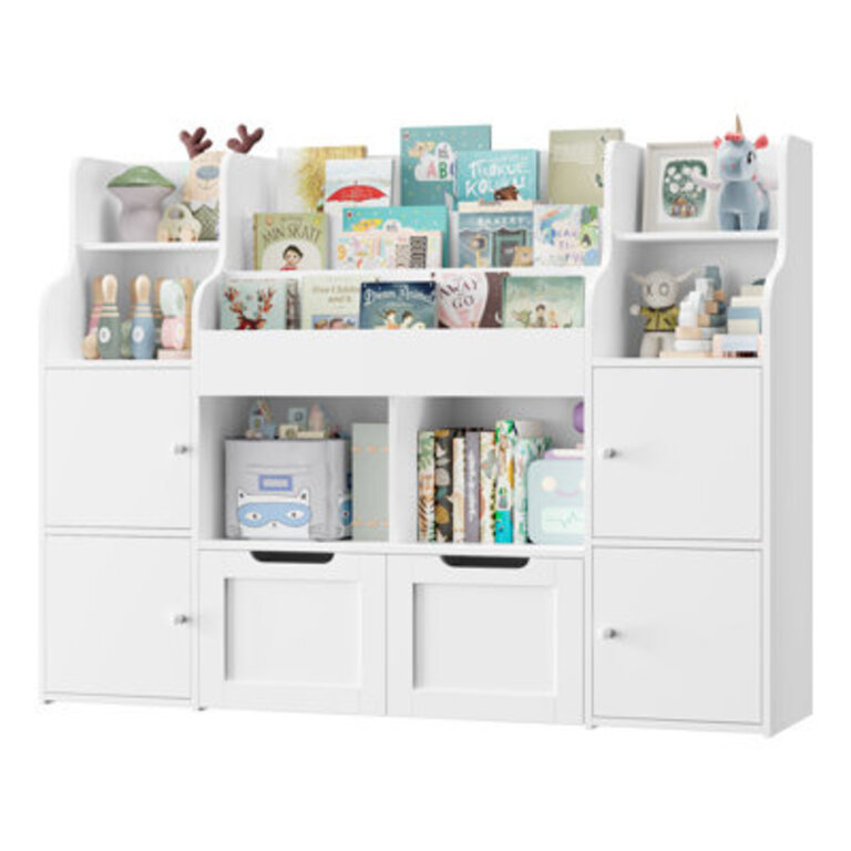 Kirklyn 48 W 6 Cube Bookcase With 2 Removable Drawers Wood Storage Standard Bookshelves