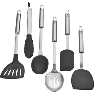 HENCKELS International Cooking Tools 6-PC Kitchen Gadgets Sets with Spatula Tongs Cooking Spoon 1810 STAINLESS STEEL