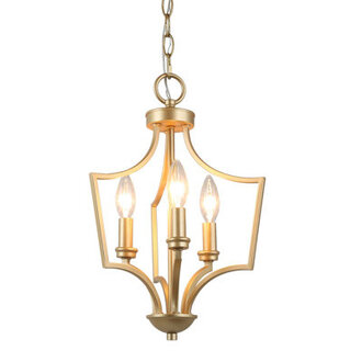 Aldrich 3 - Light Lantern Geometric Gold Dining Room Pendant ETL Certified