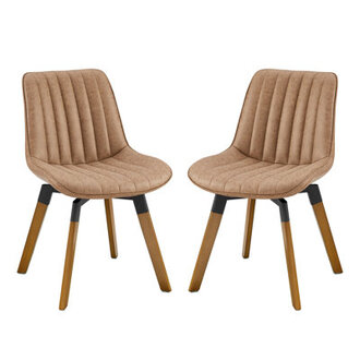 Bishaan Tufted Faux Leather Upholstered Swivel Dining Side Chair