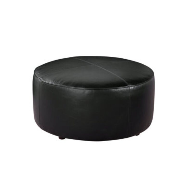 Murano Genuine Leather 37 Round Ottoman