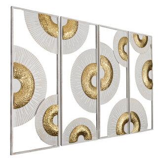 Lyla Boho Style Sunburst Metal Panels Wall Decor