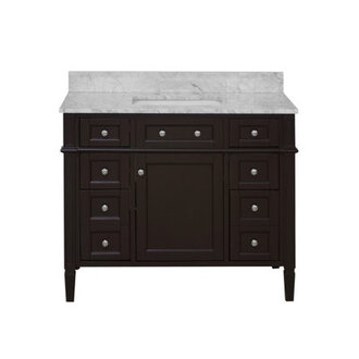 Lakeland 42 Single Bathroom Vanity with Carrara Marble Top